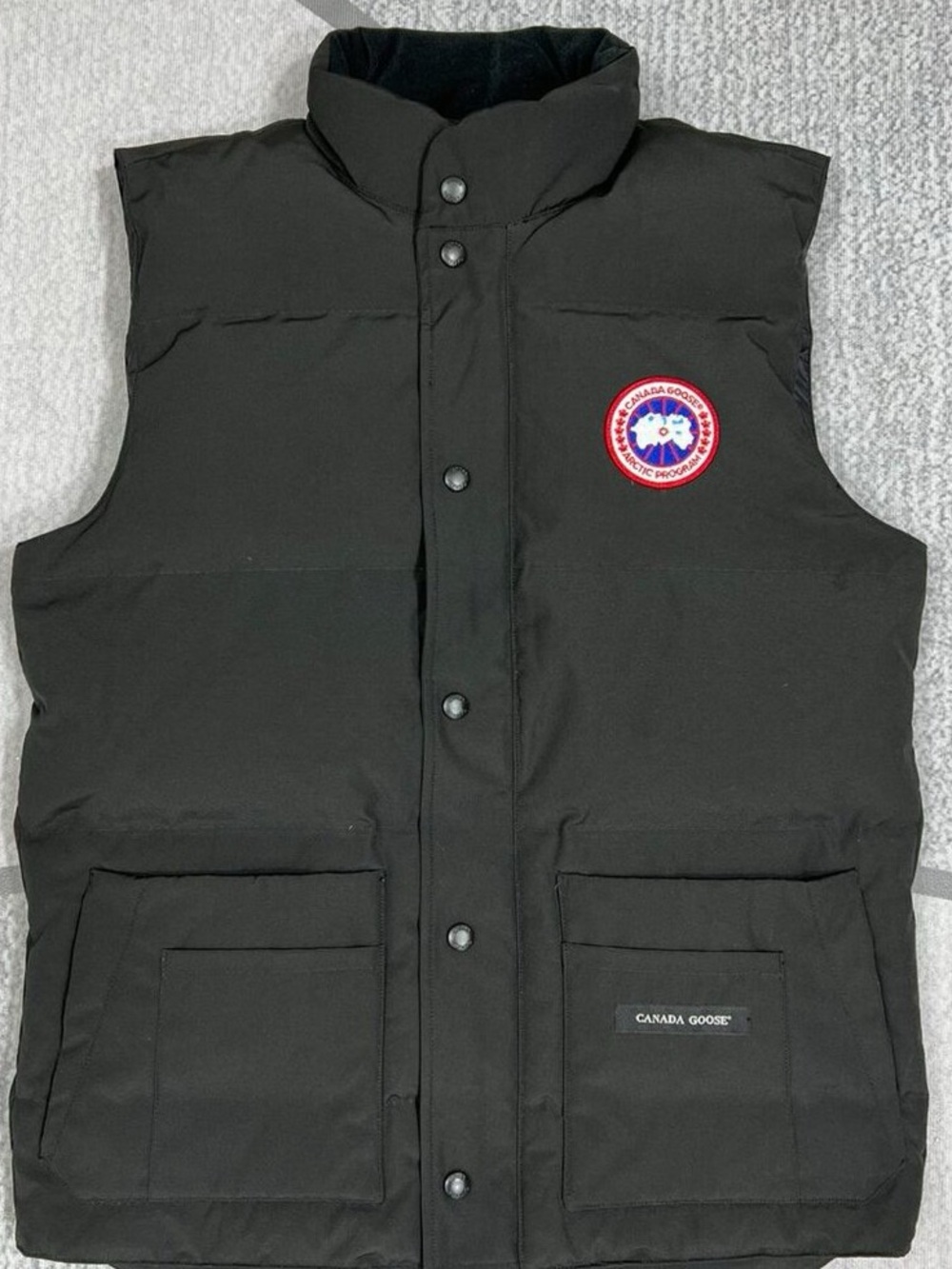 Canada Goose Black Puffer Vest with Signature Patch
